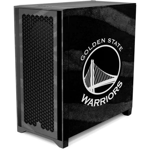 NBA Golden State Warriors Black Animal Print Corsair 4000D Tempered Glass Mid-Tower ATX Case Skin
