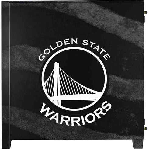 NBA Golden State Warriors Black Animal Print Corsair 4000D Tempered Glass Mid-Tower ATX Case Skin