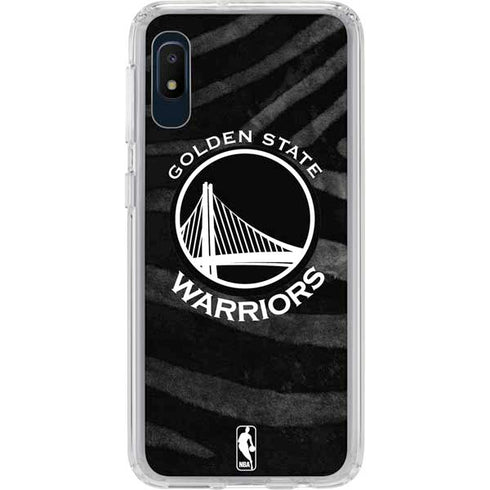 NBA Golden State Warriors Black Animal Print Galaxy A10e Clear Case