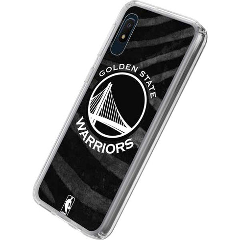 NBA Golden State Warriors Black Animal Print Galaxy A10e Clear Case