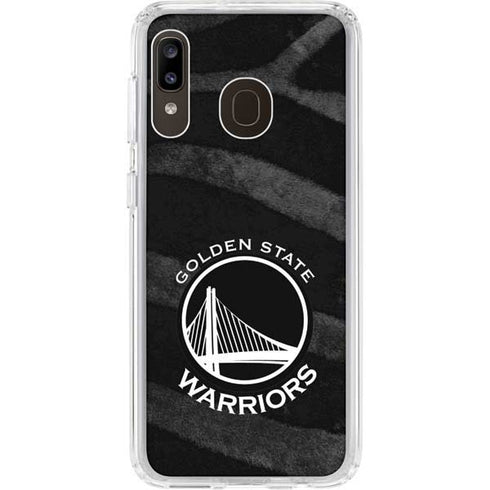 NBA Golden State Warriors Black Animal Print Galaxy A20 Clear Case