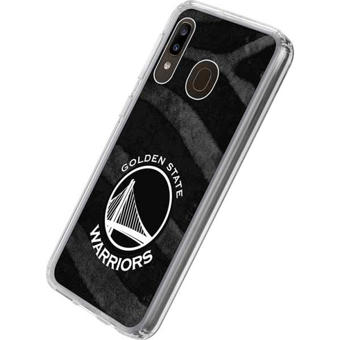 NBA Golden State Warriors Black Animal Print Galaxy A20 Clear Case