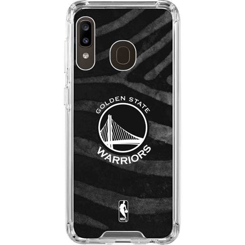 NBA Golden State Warriors Black Animal Print Galaxy A30 Clear Case