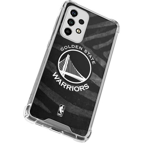 NBA Golden State Warriors Black Animal Print Galaxy A33 5G Clear Case