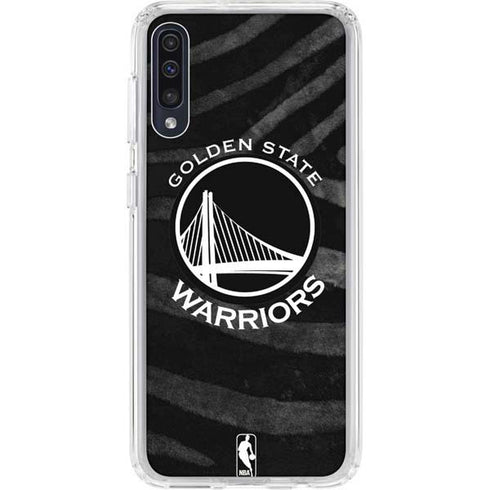 NBA Golden State Warriors Black Animal Print Galaxy A50 Clear Case