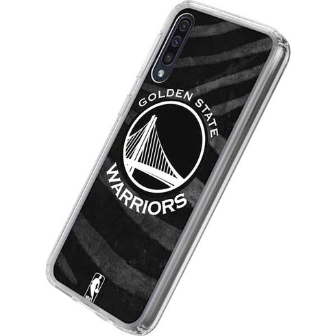 NBA Golden State Warriors Black Animal Print Galaxy A50 Clear Case