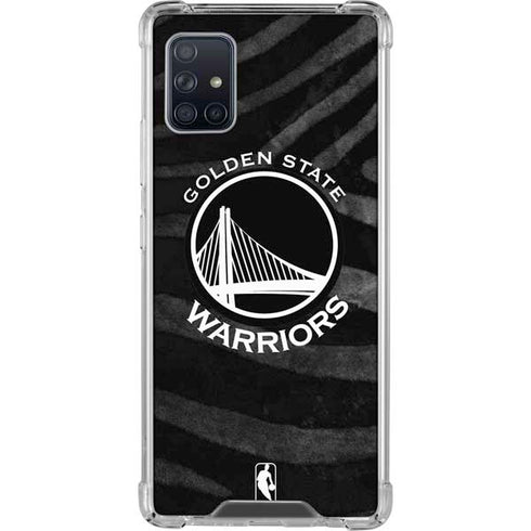 NBA Golden State Warriors Black Animal Print Galaxy A51 5G Clear Case