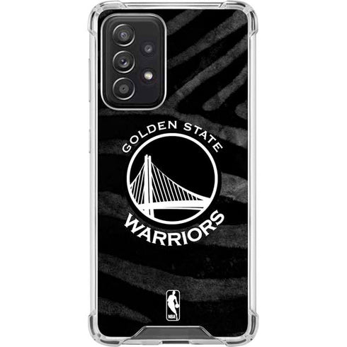 NBA Golden State Warriors Black Animal Print Galaxy A52 5G Clear Case
