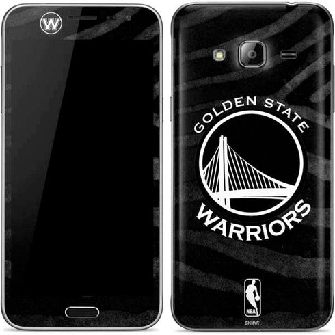 NBA Golden State Warriors Black Animal Print Galaxy J3 Skin