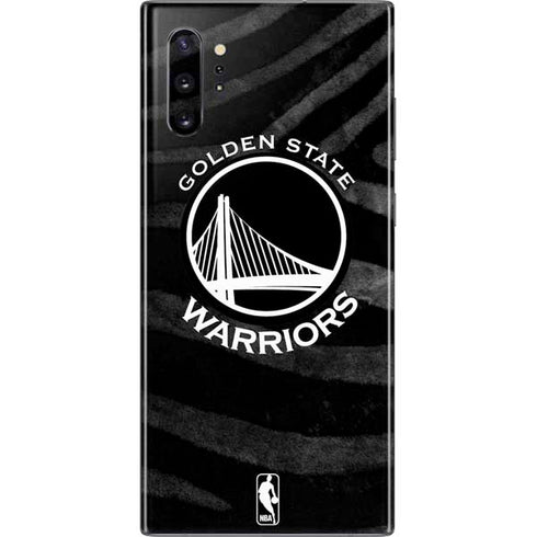 NBA Golden State Warriors Black Animal Print Galaxy Note 10 Plus Skin