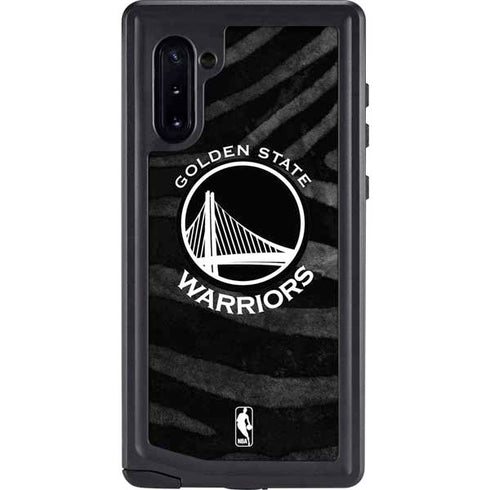 NBA Golden State Warriors Black Animal Print Galaxy Note 10 Waterproof Case