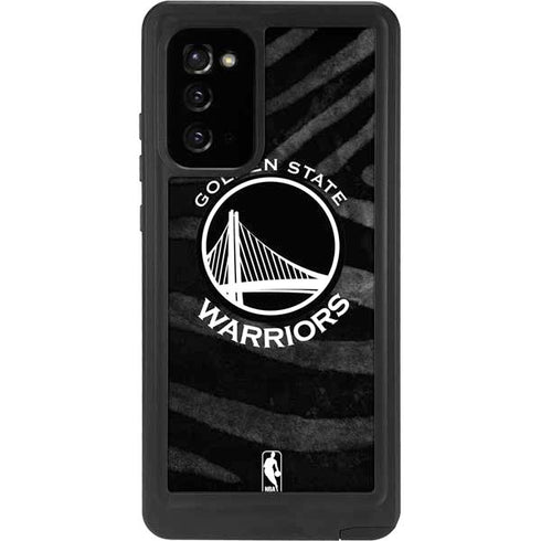 NBA Golden State Warriors Black Animal Print Galaxy Note20 5G Waterproof Case