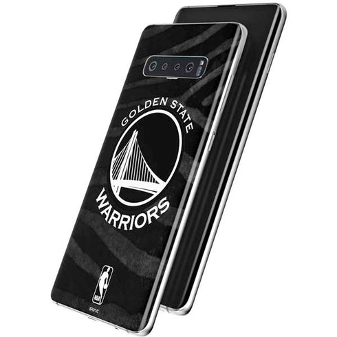NBA Golden State Warriors Black Animal Print Galaxy S10 Plus Skin