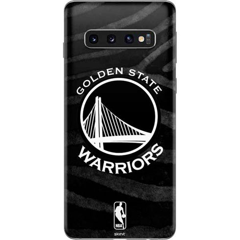 NBA Golden State Warriors Black Animal Print Galaxy S10 Skin