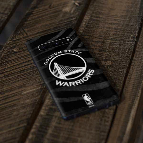 NBA Golden State Warriors Black Animal Print Galaxy S10 Skin