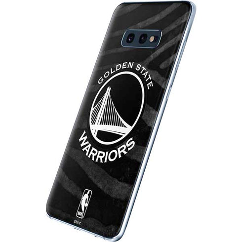 NBA Golden State Warriors Black Animal Print Galaxy S10e Skin