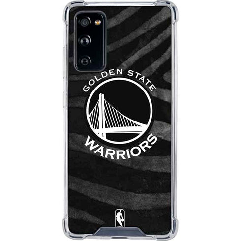 NBA Golden State Warriors Black Animal Print Galaxy S20 FE Clear Case