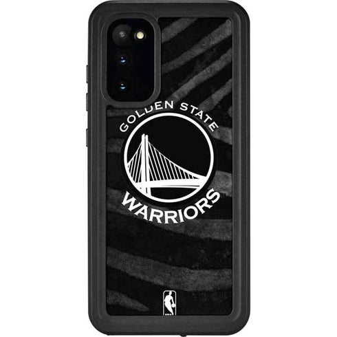 NBA Golden State Warriors Black Animal Print Galaxy S20 Waterproof Case