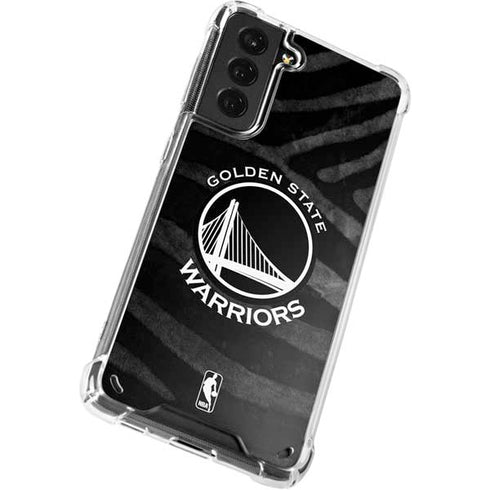 NBA Golden State Warriors Black Animal Print Galaxy S21 5G Clear Case