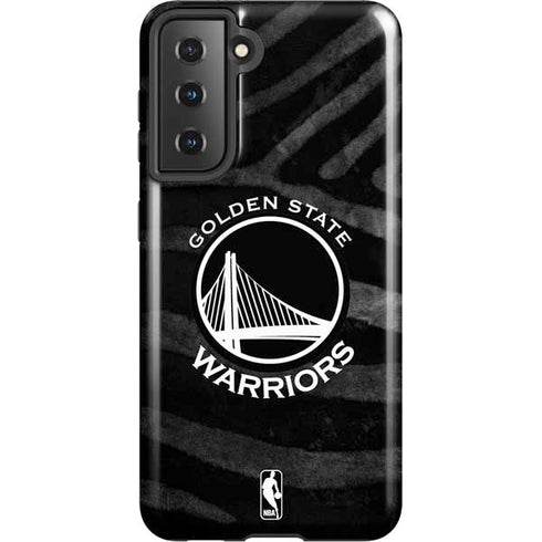 NBA Golden State Warriors Black Animal Print Galaxy S21 5G Pro Case
