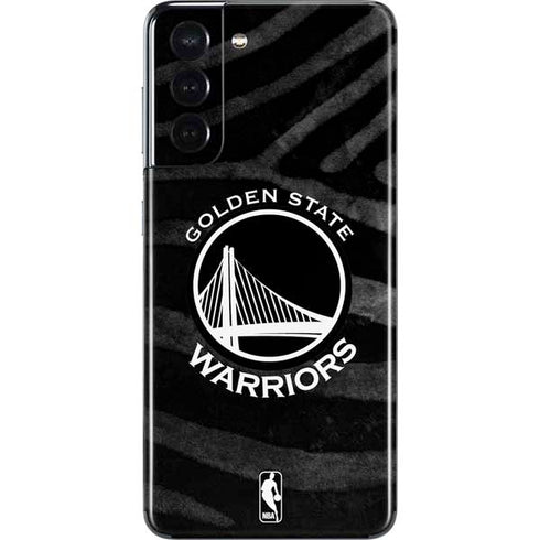 NBA Golden State Warriors Black Animal Print Galaxy S21 5G Skin