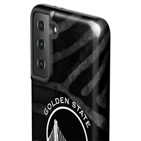 NBA Golden State Warriors Black Animal Print Galaxy S21 Plus 5G Pro Case