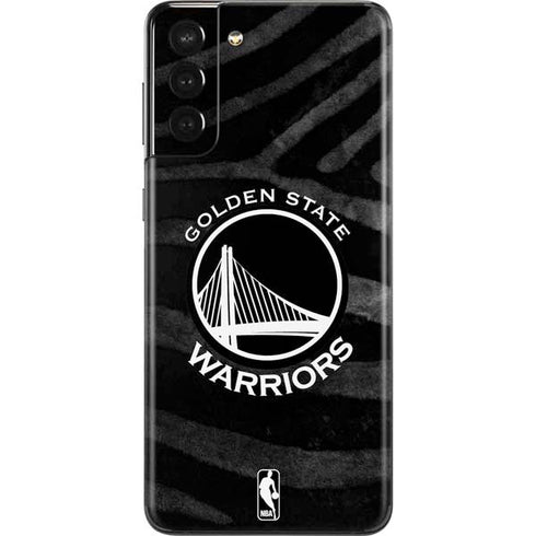 NBA Golden State Warriors Black Animal Print Galaxy S21 Plus 5G Skin