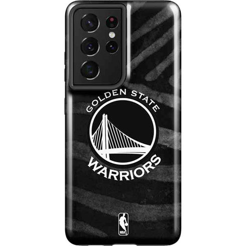NBA Golden State Warriors Black Animal Print Galaxy S21 Ultra 5G Pro Case