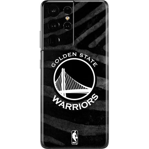 NBA Golden State Warriors Black Animal Print Galaxy S21 Ultra 5G Skin