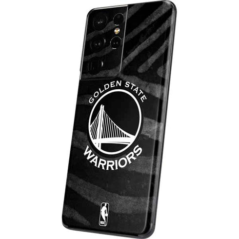 NBA Golden State Warriors Black Animal Print Galaxy S21 Ultra 5G Skin