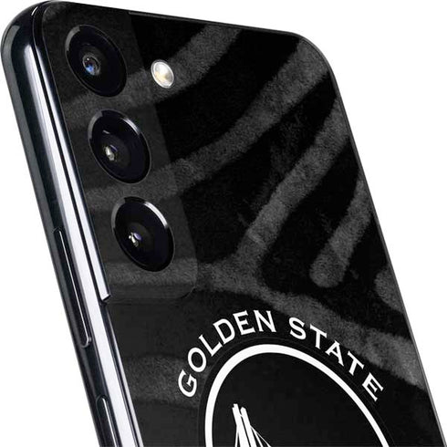NBA Golden State Warriors Black Animal Print Galaxy S22 Skin