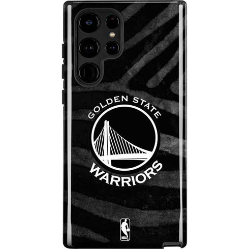 NBA Golden State Warriors Black Animal Print Galaxy S22 Ultra Pro Case