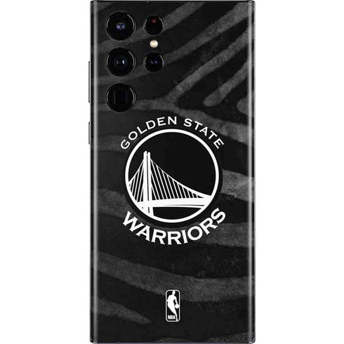 NBA Golden State Warriors Black Animal Print Galaxy S22 Ultra Skin