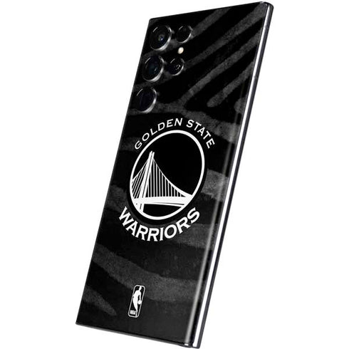 NBA Golden State Warriors Black Animal Print Galaxy S22 Ultra Skin