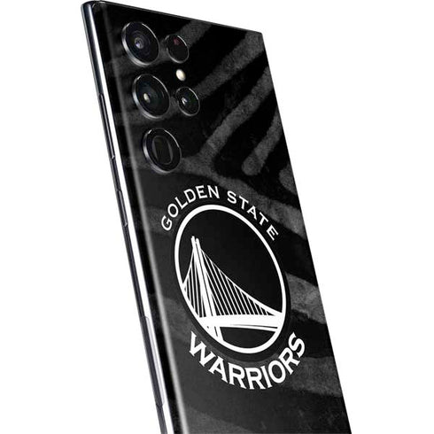NBA Golden State Warriors Black Animal Print Galaxy S22 Ultra Skin