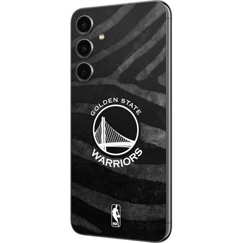 NBA Golden State Warriors Black Animal Print Galaxy S23 FE Skin
