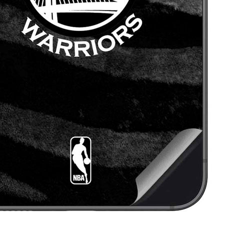 NBA Golden State Warriors Black Animal Print Galaxy S23 FE Skin
