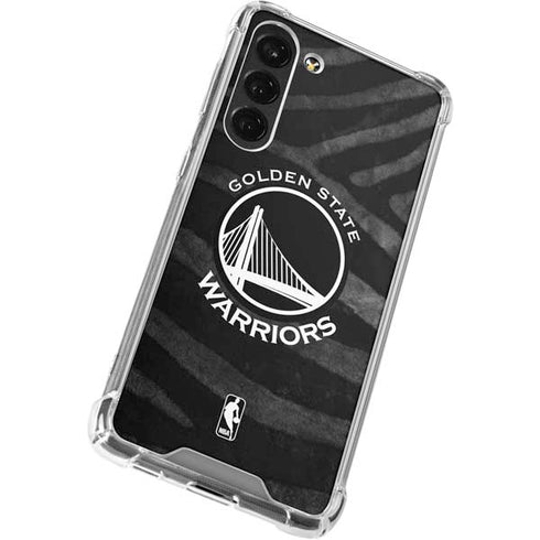 NBA Golden State Warriors Black Animal Print Galaxy S23 Plus Clear Case