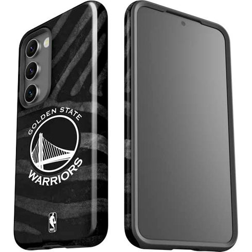 NBA Golden State Warriors Black Animal Print Galaxy S23 Plus Pro Case