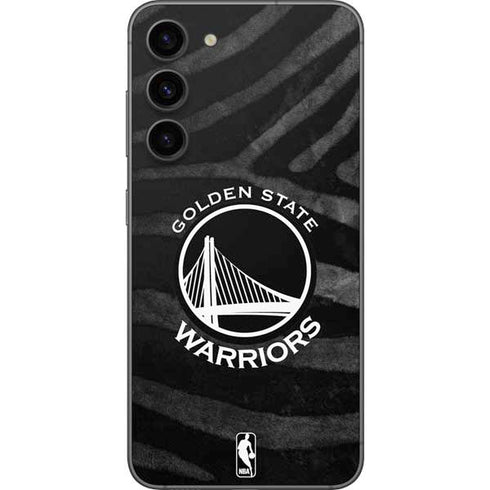 NBA Golden State Warriors Black Animal Print Galaxy S23 Plus Skin