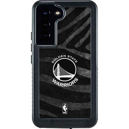 NBA Golden State Warriors Black Animal Print Galaxy S23 Plus Waterproof Case