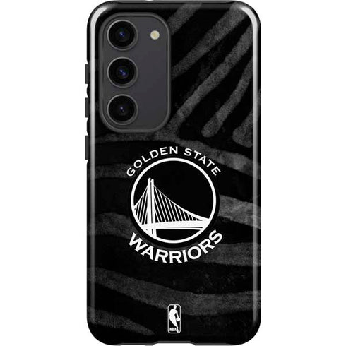 NBA Golden State Warriors Black Animal Print Galaxy S23 Pro Case