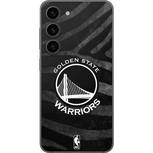 NBA Golden State Warriors Black Animal Print Galaxy S23 Skin