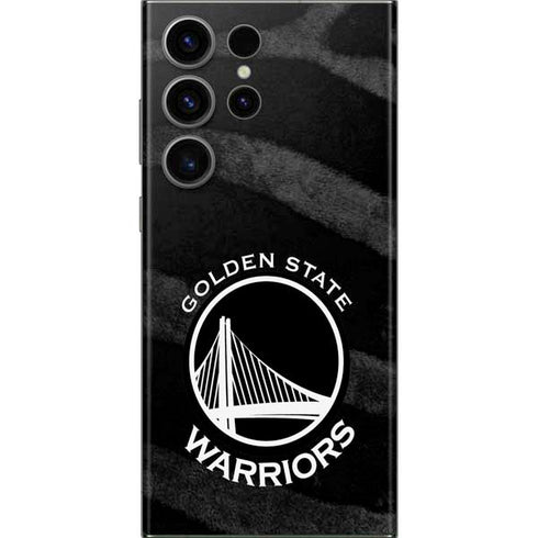 NBA Golden State Warriors Black Animal Print Galaxy S23 Ultra Skin
