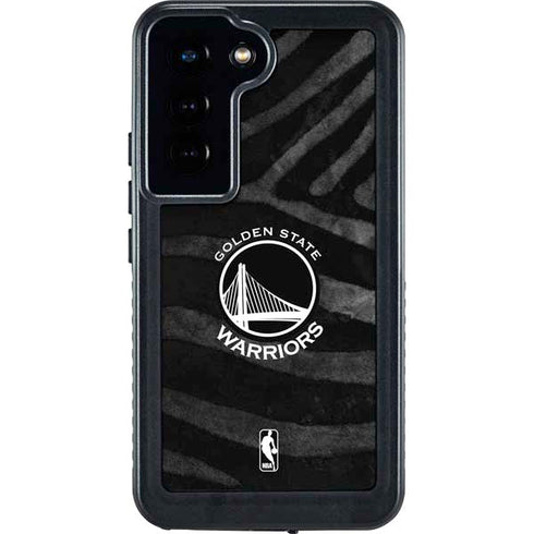 NBA Golden State Warriors Black Animal Print Galaxy S23 Waterproof Case
