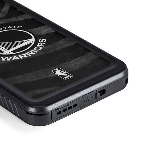 NBA Golden State Warriors Black Animal Print Galaxy S23 Waterproof Case