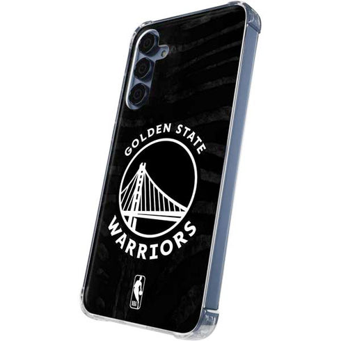 NBA Golden State Warriors Black Animal Print Galaxy S24 Clear Case