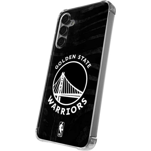 NBA Golden State Warriors Black Animal Print Galaxy S24 Plus Clear Case