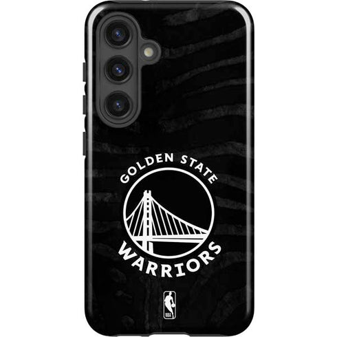 NBA Golden State Warriors Black Animal Print Galaxy S24 Plus Impact Case