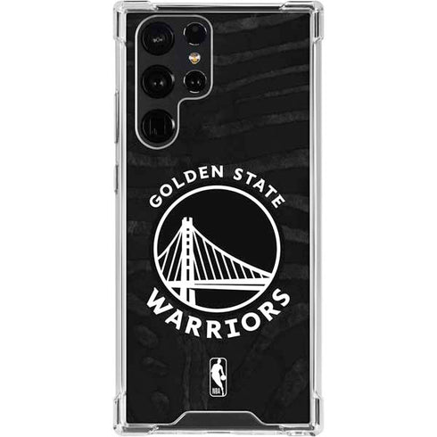 NBA Golden State Warriors Black Animal Print Galaxy S24 Ultra Clear Case